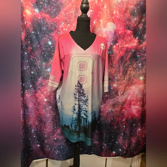 BlackMilk Medium Pink Aurora Sky Oversized Jersey Black Milk - Picture 2 of 6